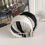 Daiiibabyyy  Wide edge black and white polka dot headband women's 2025 new pressure hair wash face hairhoop fashion headband hair accessories