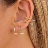 Daiiibabyyy 1Pair Gold Color Hoop Earrings For Women Fashion Cubic Zirconia Small Huggie Cartilage Earrings Helix Tragus Piercing Jewelry