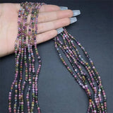 DAIIIBABYYY  -  3MM Natural Tourmaline Triple Circle Bracelet Women Healing Gemstone Crystal Strand Lovers Jewelry Gift 1PCS
