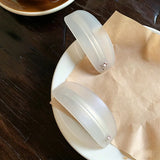 Daiiibabyyy  9CM Ponytail Spring Hair Barrette Frosted Semi Transparent Acetate Hair Clip Rhinestone Inlaid Hair Accessories