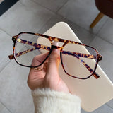 DAIIIBABYYY  -  Retro Fashion Anti-blue Light Glasses Men Women Transparent Computer Glasses Frame Eyeglass Frame Flat Glasses Square Eyeglasse