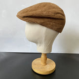 Daiiibabyyy  New Womens Mens Cotton Ivy Cap Women Beret Cabbie Driver Hat Newsboy Hat  Autumn Winter Flat Hats Gray Vintage Gatsby Beret 08