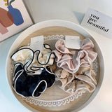 Daiiibabyyy Korean Style Satin Silk Double Cloth Satain Large Scrunchies Hair Accessories for Women High-end Elastic Bands for Girls