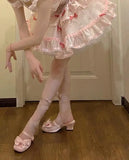 DAIIIBABYYY  -  Japan Lace Ruffle Bowknot Organza Pink Puffy Bubble Sleeves Lovely Lolita Princess Dress Cross Dresser Sissy Maid Role Play