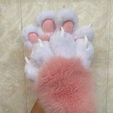 Daiiibabyyy  New Kawaii Animal Paw Gloves, Plush Cosplay Claw Mittens with Movable Nails for Anime Costume Party
