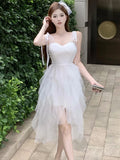 DAIIIBABYYY  -  Summer White Jacquard Patchwork Mesh Ruffled Long Dress Women Elegant Lace Bow Sling Dress 2025 New Korean Bodycon Beach Dresses