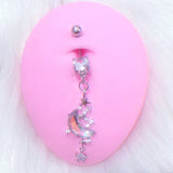 Daiiibabyyy  Y2K Accessories Zircon Planet Moon Belly Rings Sexy Fashion Jewelry Cute Butterfly Body Piercing Jewelry Belly Button Rings