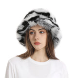 Daiiibabyyy  New autumn and winter plush imitation fox fur basin hat ski hat fisherman hat warm fur furry imitation fur women's hat