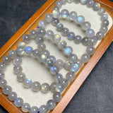 DAIIIBABYYY  -  Gray Moon Stone Bracelet For Women Men Love Gift Crystal Beads Strands Jewelry Gift 1PCS 9/10MM