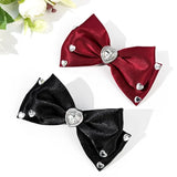 Daiiibabyyy  Fashion Heart Bow Hair Clips for Women - Satin Glitter Hair Accessories, Stylish Hair Ornament for Daily & Party Outfits