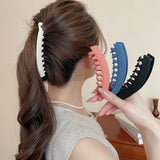 Daiiibabyyy  Simple Solid Color Banana Clip Convenient And Fashionable Hairpin Suitable For Women And Girls Hairpin Hair Accessories
