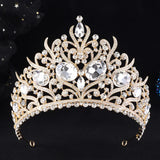 Daiiibabyyy  Bridal Crown Vintage Baroque Big Rhinestone Tiaras Headdress Pageant Miss Party Wedding Crown Jewelry Hair Accessories