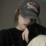 DAIIIBABYYY  -  Hip Hop Punk Baseball Hat For Men Women Fashion Letters Retro Washed Cotton Snapback Sun Visor Cap Dad Trucker Hats Streetwear
