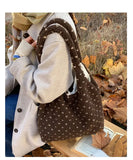 Daiiibabyyy  Korean Women Fashion Grunge Fur Bag Vintage All Match Streetwear Ins Handbags Casual Y2k Aesthetic Trendy Shoulder Underarm Bags