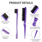 Daiiibabyyy  12-Piece Set of Three-Row Detangling Combs, Steel Needle Long Tail Combs, Eyebrow Brushes, Highlighting Combs, Hair Styling Tools for Creating Hairstyles