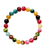 Daiiibabyyy One Piece Fashion Exquisite Rainbow Candy Geometry Natural Stone Multi Color Beaded Bracelet Woman Party Gift Daily Jewelry
