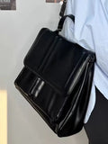 Daiiibabyyy Korean Version Niche Design New PU Fashion Original Student Class Commuting Milk White Backpack Versatile Cross-body Bag