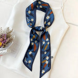 DAIIIBABYYY  -  New Design Women Long Scarf Faux Silk Printing Hair Hand Girls Fashion Handkerchief Shawl Wraps Female Ribbon Scarves Neck Tie