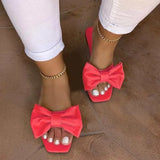 Daiiibabyyy  Women's Slippers Summer New Fashion Shoes for Women Plus Size 43 Solid Bow Flat Outdoor Beach Slippers Female Zapatos Mujer
