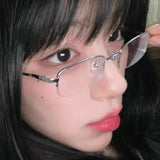 Daiiibabyyy Small Square Alloy Frame Glasses Retro Reading Glasses Anti Blue Light Presbyopic Glasses Women Men Metal Clear Lens Eyeglasses