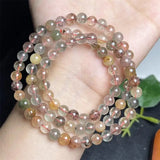 DAIIIBABYYY  -  6MM Natural Colored Rutilated Quartz Triple Circle Bracelet Reiki Healing Fengshui Stone Fashion Jewelry For Women Holiday Gift