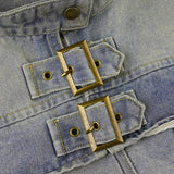 DAIIIBABYYY  -  Y2K Cropped Denim Jacket Women Vintage 90S Sexy Long Sleeve Jeans Coats Summer Gyaru Harajuku Streetwear Design Outerwears