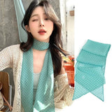 DAIIIBABYYY  -  Polka Dots Chiffon Transparent Breathable Sunscreen Shawl Female Summer Thin Long Beach Towel Sun Silk Scarf