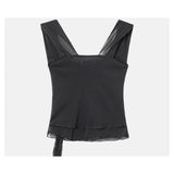 DAIIIBABYYY  -  Chic Camis for Women Square Neck Backelss Flower Tank Hot Girls Casual Slim Fit Sleeveless Vests Korean Fashion Female Clothes