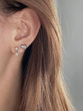 Daiiibabyyy New Fashion Star Bear Heart Screw Back Stud Earrings for Women Girls Sweet Cute Cartilage Helix Ear Piercing Earrings Jewerly