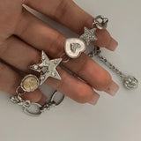 DAIIIBABYYY  -  Aesthetic Heart Star Chain Bracelet All-match Fairy Love y2k Jewelry Daily Niche Design Commuter Accessories For Women Girls