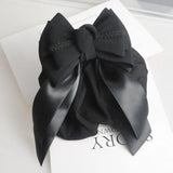 Daiiibabyyy  Professional Ribbon Ruffled Edges Hair Net Sweet Flower Bow Snood Headwear Ponytail Clip Hairgrips Cover Net Waiter