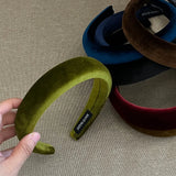 Daiiibabyyy  Women's Velvet Padded Headband Wide Sponge Hair Hoop for Crown Volume Vintage Style Hairband Soft Touch Daily Hair Accessories