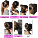 Daiiibabyyy  Fashion Hair Bun Maker Donut Magic Foam Sponge Easy Big Ring Hair Styling Tools Elastic Polyester Hair Band Accessories