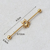 DAIIIBABYYY  -  1PC Industrial Piercing Barbells Jewelry Stainless Steel CZ Heart Ball Pearl Cartilage Helix Earring Body Piercing for Women Men
