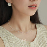 Daiiibabyyy 50cm 925 Sterling Silver Sparkling Water Wave Chains Necklace Smooth Choker Simple Women For Girls Wedding Gift Fine Jewelry