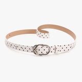 Daiiibabyyy  Vintage PU Leather Polka Dot Belt Millennial-Style Spicy Girl Retro Thin Belt Personalized Dopamine Y2K Belt Jeans Accessories