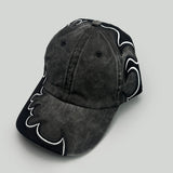 Daiiibabyyy  American Retro Flame Embroidered Baseball Caps for  Sunshade To Show Their Faces, Small Street Hip-hop Niche Cap