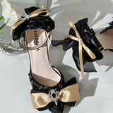 Daiiibabyyy  Blue Shoes Woman Black Brown Luxury Evening Heel Lolita Heels Elegant Heels Women Bride Bridal Heels for Women Party Shoes