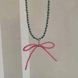 DAIIIBABYYY  -  Trendy Colorful Sweet Cool Y2k Bead Choker Necklace for Women Girls Fun Cute Beaded Necklace Party Jewelry Gift