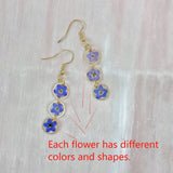 Daiiibabyyy  Blue Forget Me Not Flower Tassel Earrings Handmade Eternal Flower Earring Jewelry Mother's Day Valentine's Day Gifts