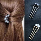 Daiiibabyyy  Metal Pearl Hairpins Metal U-Shaped Hair Clip Pins Vintage Long Thick French Pins Hair Sticks For Women Gifts