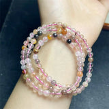DAIIIBABYYY  -  5MM Natural Crystal Quartz Triple Circle Bracelet Reiki Healing Fengshui Stone Fashion Jewelry For Women Holiday Gift 1PCS