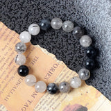 DAIIIBABYYY  -  Reiki Tourmaline Bracelets Men Natural Black QuartzRutilated Beaded Positive Energy Magnetic Field Bracelets for Women Jewelry