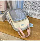 Daiiibabyyy  Ita Backpack Autumn High-capacity Canvas School Bag Transparent Preppy Style Girls Rucksack Teenage Display Bolsa Mujer Сумка