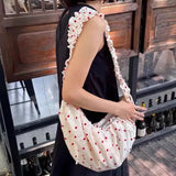 Daiiibabyyy  Polka Dot Shoulder Bag Ruched Sac Femme Crossbody Bags for Woman Daily Using Underarm Bolso Korean Zipper Bolsos De Mujer