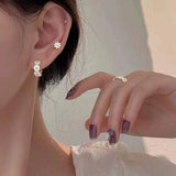 DAIIIBABYYY  -   New Simple Daisy Flower Pendant Hoop Earrings for Women Korean Sweet Cute Hanging Earrings Girl Wedding Party Jewelry Gifts