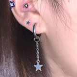 Daiiibabyyy  Egirl Jewelry Shiny Star Chains Hoop Earrings Korean Fashion DIY Crystal Earrings forWomen Girls Punk Accessories Y2K Grunge