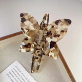 Daiiibabyyy  Vintage Acetate Butterfly Hair Claw for Women Fashion Large Marble Texture Butterfly Shark Crab Hair Clip Hair Accessories