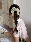 Daiiibabyyy  1 Pcs Women's Hair Scrunchies French Gentle Sweet Color Blocked Hair Ties Fashion Large Size High Elasticity Hair Accessories