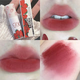 Daiiibabyyy Lovely Strawberry Velvet Matte Lip Glaze Nude Red Liquid Lipstick Waterproof Lasting Lip Mud Non-stick cup Nude Lip Gloss Makeup